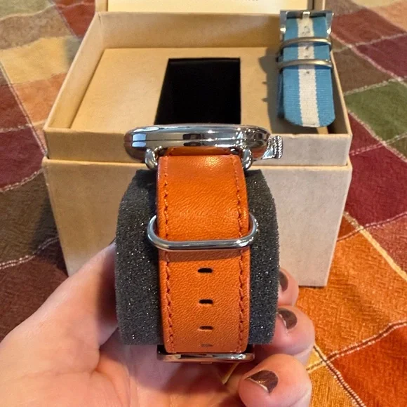 Shinola Watch with Vibrant Orange and Cool Blue Straps *Battery Not Included * - Picture 3 of 9